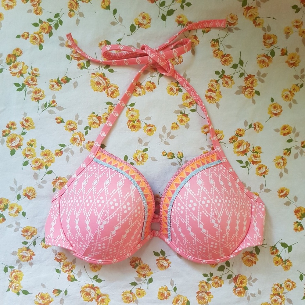Victoria's Secret Pink Bikini Halter Tribal Padded